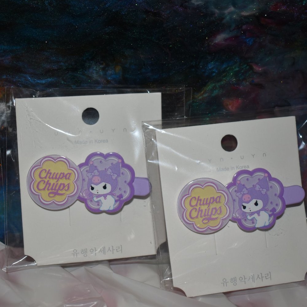 2 Kuromi chupa chips hair clips